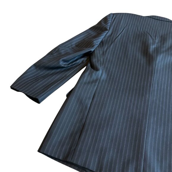 Zegna Navy Pinstripe Blazer Jacket Three-Button Luxury Designer Size 54R Men's - Picture 13 of 14